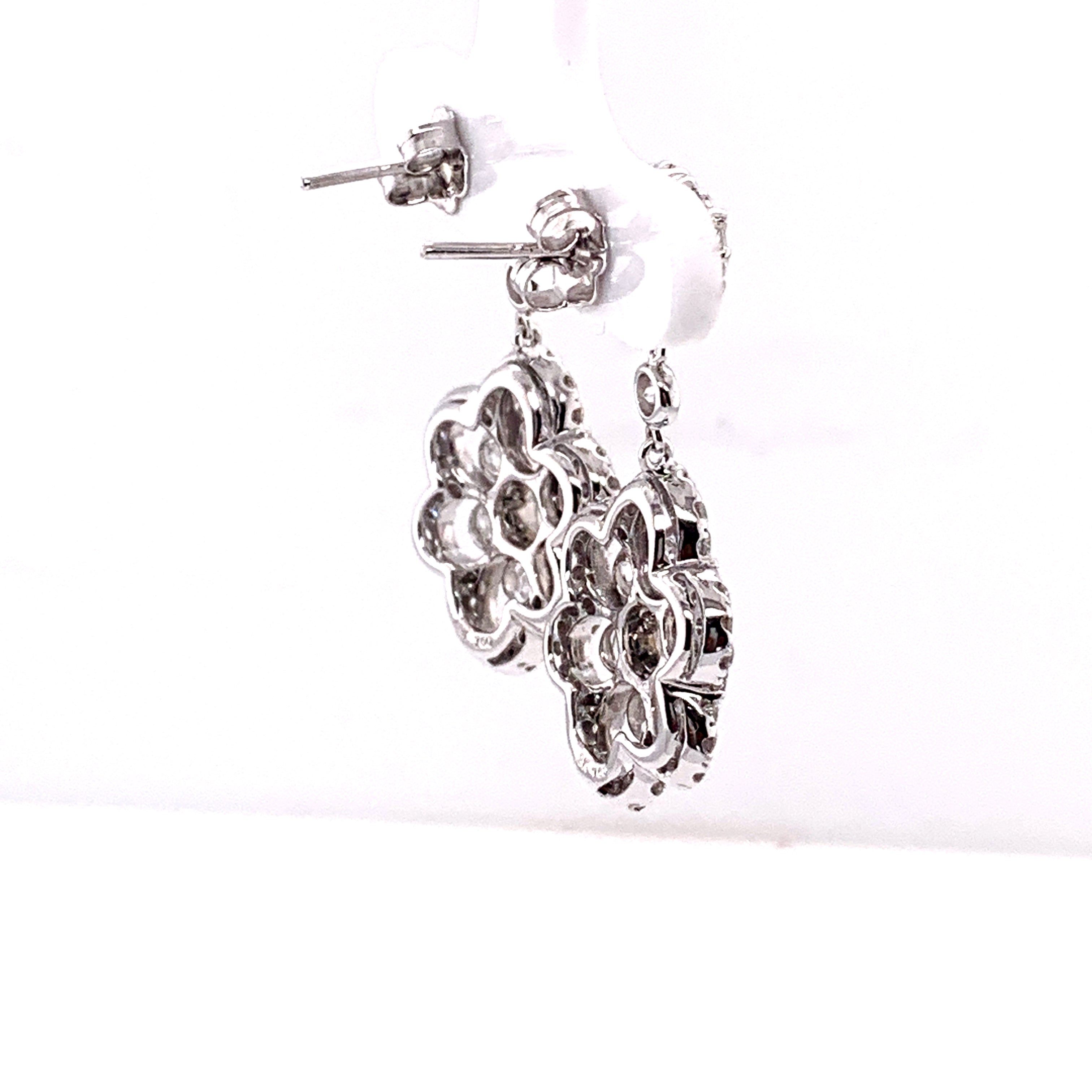 18k white gold rose cut diamond earring