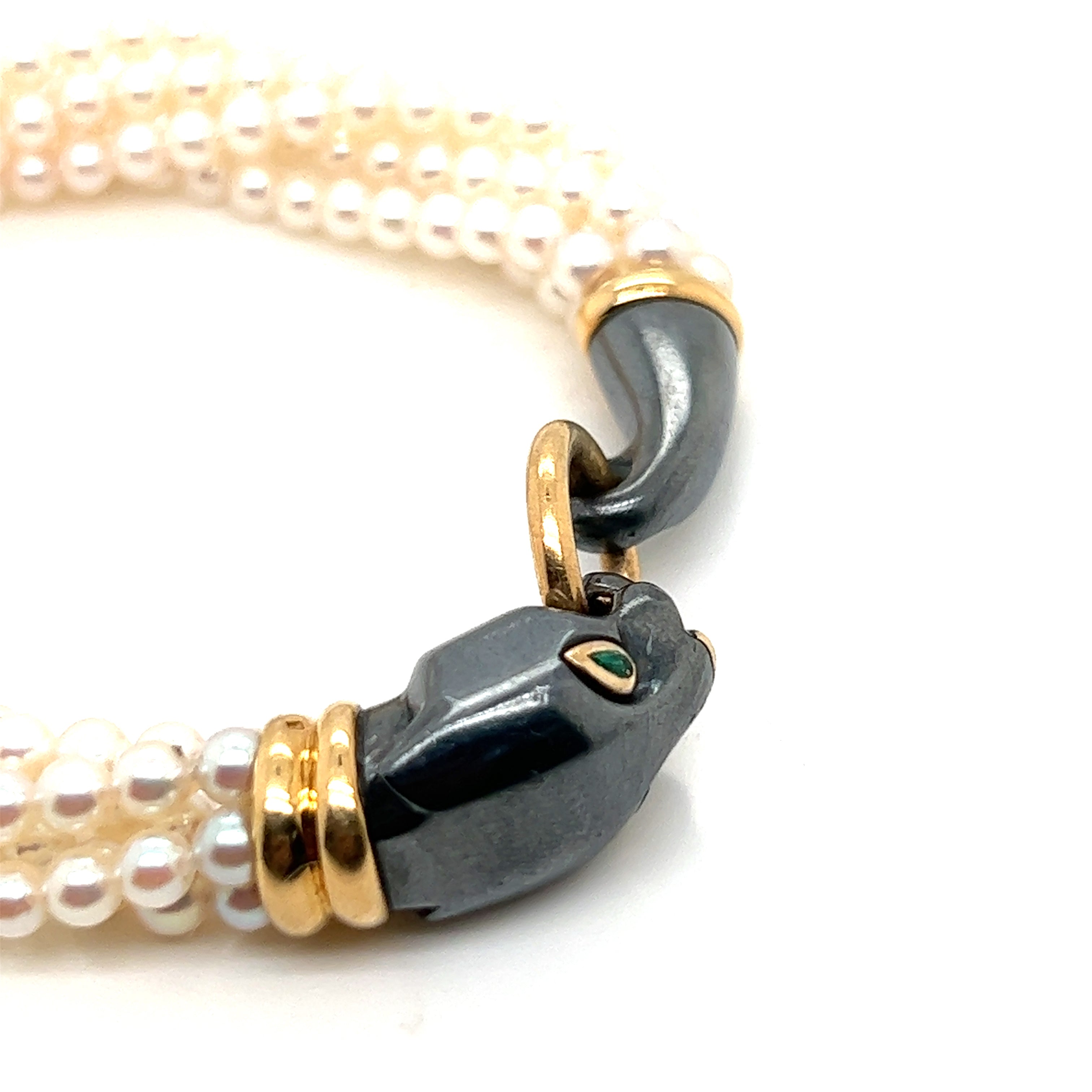 Cartier, 18K gold Panthere Pearl and Silverium Bracelet